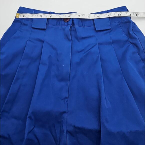 Vtg Girl Scouts Girl's Size 11/12 Blue High Rise Pleated Cuffed Uniform Shorts - Picture 4 of 9